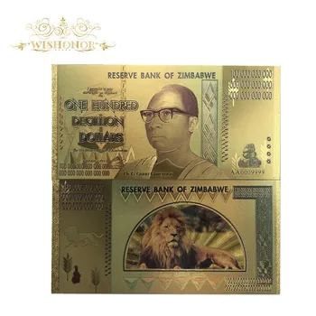 10buc/lot Zimbabwe Bancnote de 100 de Decilion de Dolari 24K Bancnote cu UV pentru colectarea de cadouri