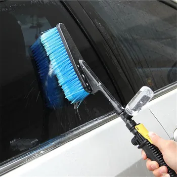 Blue Car Wash Perie Retractabil Mâner Lung De Curgere A Apei Detector De Spumă De Sticlă De Curățare Mașini De Curățare Perie Instrumente