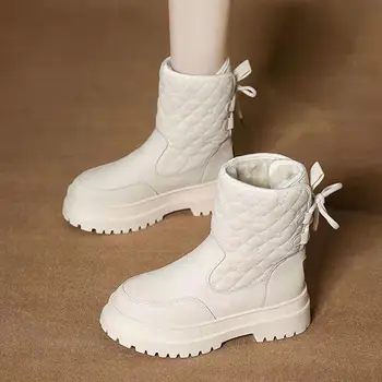 Cizme de zapada pentru Femei Toamna Iarna 2022 Nou Lady Plus Catifea Cald Gros de Bumbac Pantofi Femei la Jumătatea Vițel Impermeabil Platforma Cizme Scurte