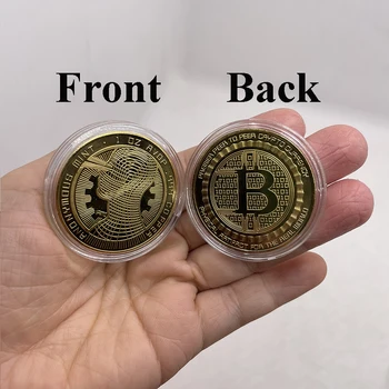 Creative Suvenir Placat Cu Aur Bitcoin Moneda De Colectie Pic De Metal Colecție De Monede Fizice Cryptocurrency Monedă Comemorativă