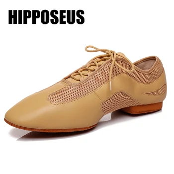 Hipposeus Dans-Pantofi Femei, Barbati Moderne Ballroom Tango Băieți Fete Din Piele Pantofi De Dans Soft Salsa Pantofi De Dans Profesionist