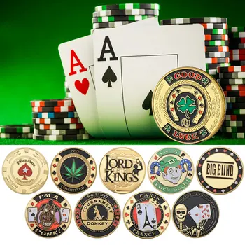 Metal Poker Card Guard Mâna Protector Simbol Monedă cu Capacul de Plastic de Poker Chips-uri de Poker, Carti de Joc Suvenir Hold ' em Accesorii