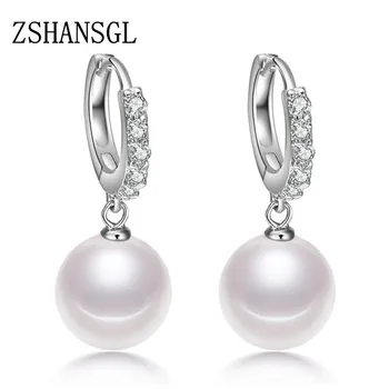 Moda Cercei cu Perle Naturale de apă Dulce Pearl Bijuterii Stud Cercei Argint 925 Ac Bijuterii pentru Femei Pendientes Oorbellen