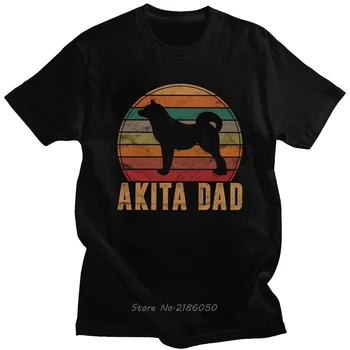 Retro Akita Tata T Shirt pentru Barbati din Bumbac Akita Tati Proprietar de Câine de Companie Tatăl Cadou Tee o-Neck Maneca Scurta Tricou Casual Harajuku
