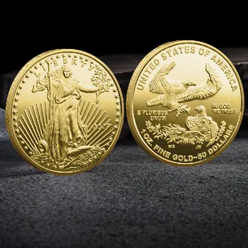 Statuia Libertății 3D Relief Monede Comemorative din Aur și Argint, obiecte de Colecție Norocos Provocare Monede
