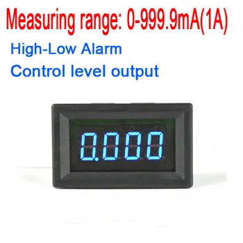 0-999.9 MA DC Ampermetru Alarma High-Low set Digital AMP METRU 1A W/ Buzzer Curent LED indicator Panou Contor Monitor de control șunt