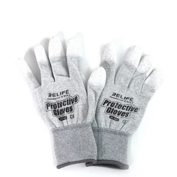 1 Pereche ESD Safe Mănuși Anti-static, Anti-Alunecare PU Acoperite cu Mănuși Deget pentru Electronice, Instrumente de Reparare