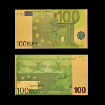 100 Euro Bani de Hârtie Monedă de Aur 24k Placate cu Suveniruri de Aur a Bancnotelor de Colectare