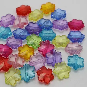 100 de Amestecat Culori Acrilice Transparente Fulg de nea de Floare Farmecul Margele 15mm