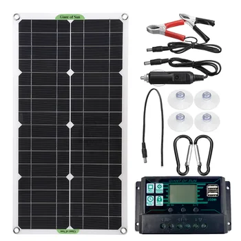 100W Panou Solar Kituri de 12V/24V cu 30A/60A/100A Controler Solar Mobil Dual USB pentru Masina Yacht RV Barca Telefon Mobil de Încărcare a Bateriei