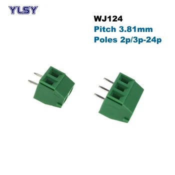100buc Teren 3.81 mm Șurub PCB Terminal Blocks 2P 3P Cablu Conector Direct Pin WJ124 Morsettiera 300V 15A 2.5mm2 Bornier