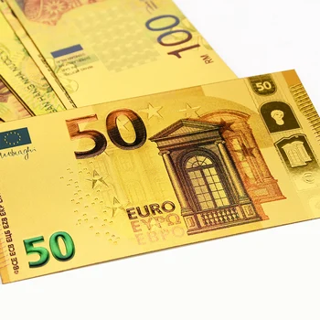 10buc EUR de Aur a Bancnotelor Folie de Aur Bani 24K Aur Fals Bani de Hârtie pentru Colectarea de Suveniruri 5 10 20 50 Euro, Bancnote Seturi de Proba