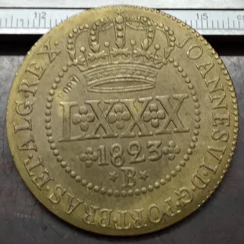 1823-B Brazilia 80 Reis-Joao VI Cupru Copia Fisei 41mm