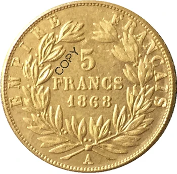 1868 Franța 5 Franci - Napoleon III monede copie