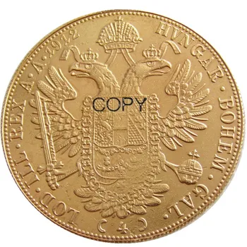 (1900-1915) Austria Date Diferite Habsburg 4 Ducați Franz Joseph I Diametru 40MM Real Placat cu Aur, Monede COPIE