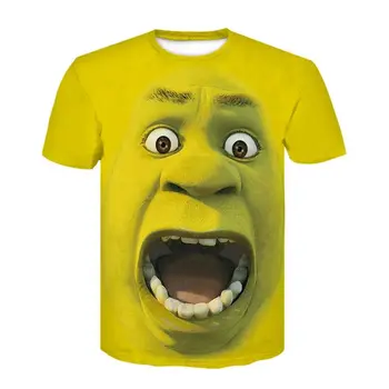 2022 Bărbați Respirabil Noi de Vara Shrek Imprimare 3d Funny T-shirt Moda Rotund Gat Hip Hop Scurt-maneca Topuri Supradimensionate 6XL