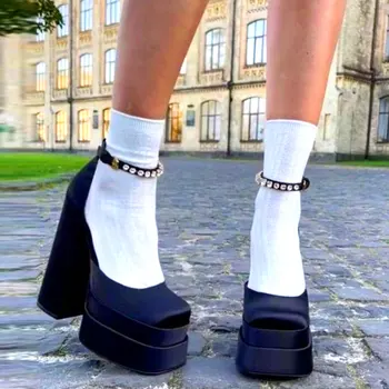 2022 Femei Vara Pompe de Pantofi de Lux de Brand Nou Plus Dimensiune la Modă Tocuri Platforma Elegante de Petrecere Nunta Sexy Primavara Încălțăminte