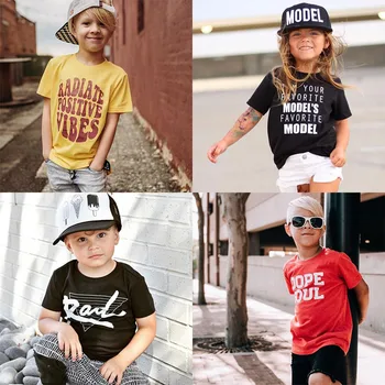 2022 Noi De Vara Fetita Tricou Copii Haine Baieti T Shirt Moda Scrisoare De Imprimare Bumbac Maneca Scurta Tricou Copii