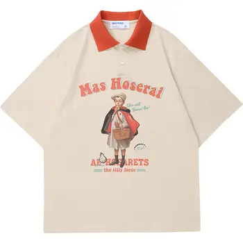 2022 Vara Supradimensionat Tricou POLO Maneca Scurta Tricouri American Vintage Copil Drăguț Haine pentru Adolescenti, Cupluri Harajuku Topuri