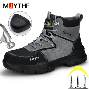 2023 Moda Cizme de Siguranță Oameni bombeu metalic Anti-sparge Pantofi de Lucru Anti-puncție Pantofi de Protecție Industriale Indestructibil Pantofi