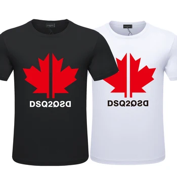 2023 Noi de Vară pentru Bărbați T-shirt DSQ2 Brand Barbati Casual de Bumbac Largi Cuplu T-shirt DSQ Maple Leaf Print Strada Hip Hop T-shirt