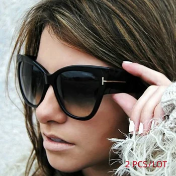 2023 Nou Brand de ochelari de Soare Femei de Lux de Designer T de Moda Ochi de Pisica Negru supradimensionat ochelari de Soare de sex Feminin Gradient de Ochelari de Soare oculos