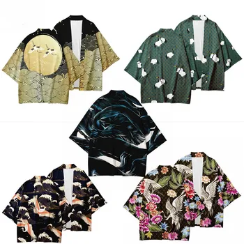 3 la 14 Ani Copii Kimono Tricou Haori Yukata Macara de Imprimare 3D Cosplay Fete Baieti Streetwear samurai Kimono Copii Haine