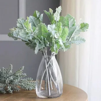 33cm artificiale plante de frunze verzi de mătase senecio cineraria masă cameră decor dusty miller graden hotel flori false A8337