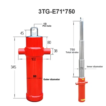 3TG-E71*750-Un fel de Multi-secțiune Tip Manșon Cilindru Hidraulic Hidraulic Instrument Vehicul Agricol Top Retractabil Accesorii