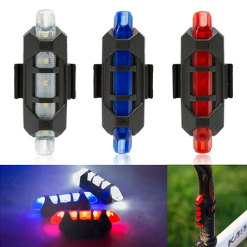 4 Moduri de Bicicleta Stop cu LED-uri USB Reîncărcabilă Mountain Bike Lampa rezistent la apa Lumina din Spate MTB Biciclete Accesorii pentru Bicicleta