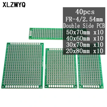 40pcs/lot FR-4 2.54 mm Dublu Partea Prototip PCB-Printed Circuit Board 5x7 4x6 3x7 2x8cm Lateral Dublu PCB Bord