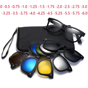 5 Lenes Magnet Clip ochelari de Soare Barbati Polarizate Gri TR90 Cadru Personalizat baza de Prescriptie medicala Miopie 0 -0.5 -1 -1.5 -2 -2.5 -3 -4 -5 -5.5 -6