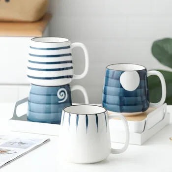 500Ml Mână Pictat Cani Ceramice Underglaze Culoare Cana de Cafea de Birou Ceașca de ceai micul Dejun Lapte cu Cana Cadou Creativ Bucătărie Drinkware