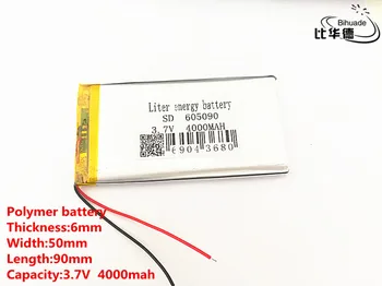 5pcs/lot 3.7 V 4000mAh 605090 PLIB polimer litiu-ion / Li-ion pentru GPS DVD PSP