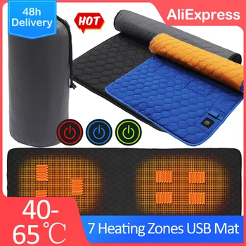 7 Zone USB Încălzire Saltea de Dormit de Iarnă în aer liber Pad de Dormit Izolare Camping Încălzit Îngroșat Saltea 40 la 65℃ Yoga Mat