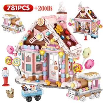 781PCS Mini Romantice, Bomboane de Casa Blocurile Prietenii Locomotiva Cifre Acasă Decorare DIY Cărămizi Jucării pentru Copii Fete Cadou