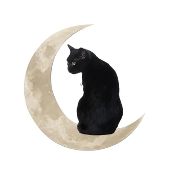 Agățat De Perete Metal Semn Pisica Neagra Draperii Autocolant Iubitor De Cadou De Companie Cadou Pe Lună Fier De Decor Acasă Semnalizare