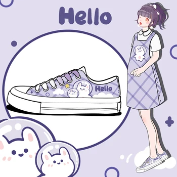 Amy și Michael Adolescenti, Fete Elevii Negre Panza Adidași Anime Minunat Pictate manual Tenis Pantofi Femei Pantofi de Confort