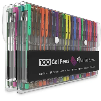Andstal 100 De Culori Culoare De Cerneală Pixuri Cu Gel Set Pentru Colorat Adult Watercolor Pen Artă Papeleria Copii Cadou Școala De Papetarie