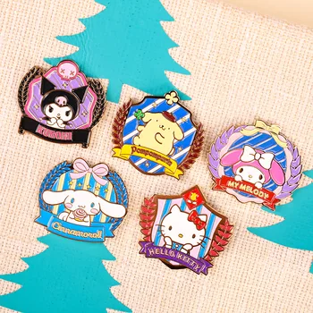 Anime Sanrio Drăguț Insigna Brosa Hello Kittys Kuromi Accesorii Drăguț Desene animate Îmbrăcăminte Sac Pandantiv din Metal Pin Jucarii pentru Fete Cadou