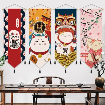 Avere Cat Japoneze, Scroll Tablou Canvas Wall Art Postere Restaurant Living Decor Estetic Poze Vinatge Decor Acasă