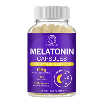 BBEEAAUU 10 mg Melatonina Capsule de Vitamine B6 Scuti Insomnie Ajuta la Somn somn Profund, de vârstă Mijlocie, în Vârstă Regla Timpul de Somn