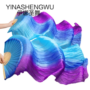 Belly Dance Fan Mătase Bambus Coaste Mătase Naturală Performanță Etapă Recuzită Colorant Fan Femei Belly Dance Mătase Fan