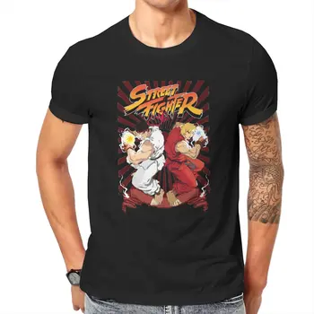 Bărbați T-Shirt Street Fighter Ryu Și Ken Umor Bumbac Tricou Maneca Scurta Gamer Super-Erou Jocuri Video Tricouri Topuri Idee De Cadou