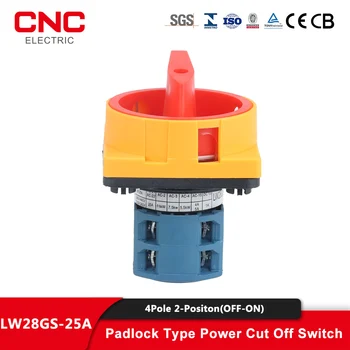 CNC LW28GS-25A 4Poles 2Position OFF/ON Lacăt de Putere de Tip Cut-Off Comutator Universal de Conversie Principal de Control de Încărcare Circuit Deschis