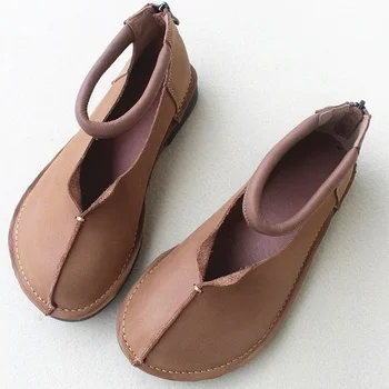 Careaymade-Noi 2022 Mori din piele pantofi pentru femei,cu fermoar spate original unic plat toc plat unic lucrate manual pantofi
