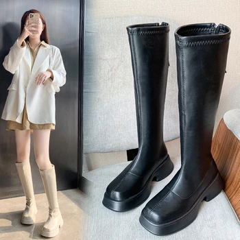 Cizme pentru Femei Cizme 2022 Catifea Nouă Cavaleri Sunt Subțire și Înalt, mult Timp de Toamnă-tub de Over -- genunchi Cizme de Moda de Iarnă Pantofi Pantofi