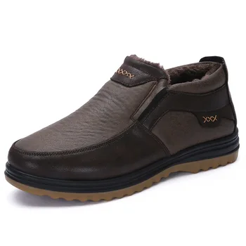 Clasic de Iarna Barbati Pantofi de Bumbac Zapatillas Îngroșarea Plus Catifea Caldă Pantofi Moi, Fund Non-Alunecare Super Confortabil Tata Pantofi