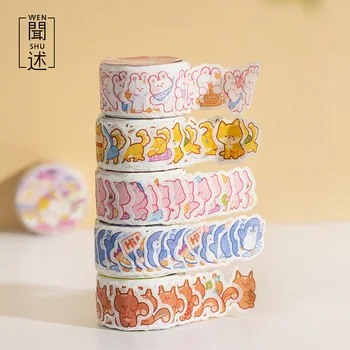 Colorate Washi Banda Decorativa pentru Animale Iepure, Porc de Câine Pinguin Meserii Diy pentru Copii Proiecte de Artă Album Jurnalul Planificator Cadou