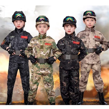 Copiii Militare Tactice Unifroms în aer liber Luptă CP Camuflaj Armata Costum Copii Securitate Airsoft Militar de Formare Îmbrăcăminte Set